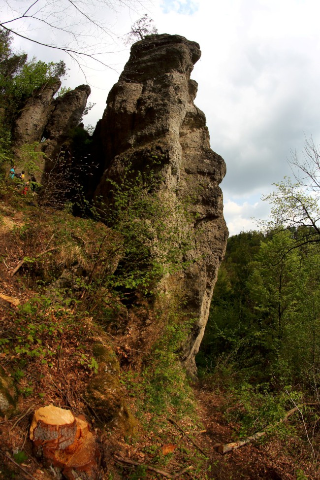 Lezení na skalách Rote Wand, Ammerthaler Wand, Frankenjura, Německo