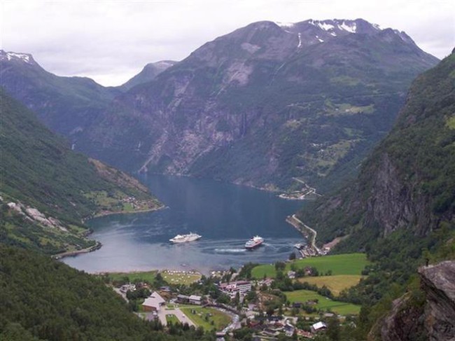 Geirangerfjord a hora Dalsnibba, Norsko