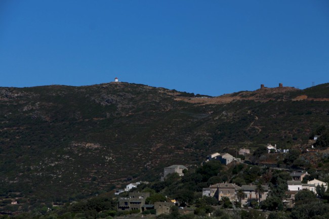 Moulin Mattei on Col de la Serra, Cap Corse, Korsika, Francie