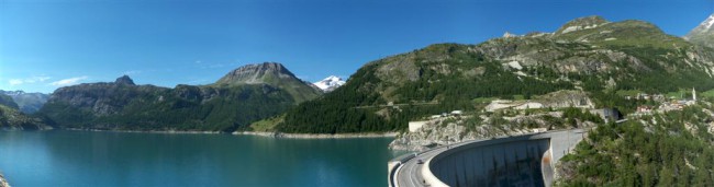 Přehrada Lacul du Chevril, Route des Grandes Alpes, Francie