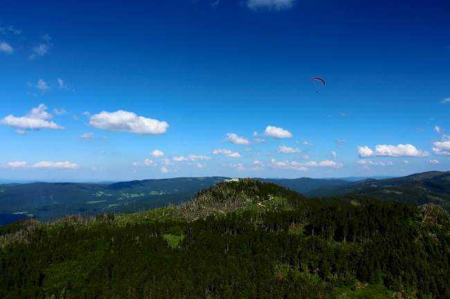 Tandem paragliding, Malý ostrý, Šumava, Německo