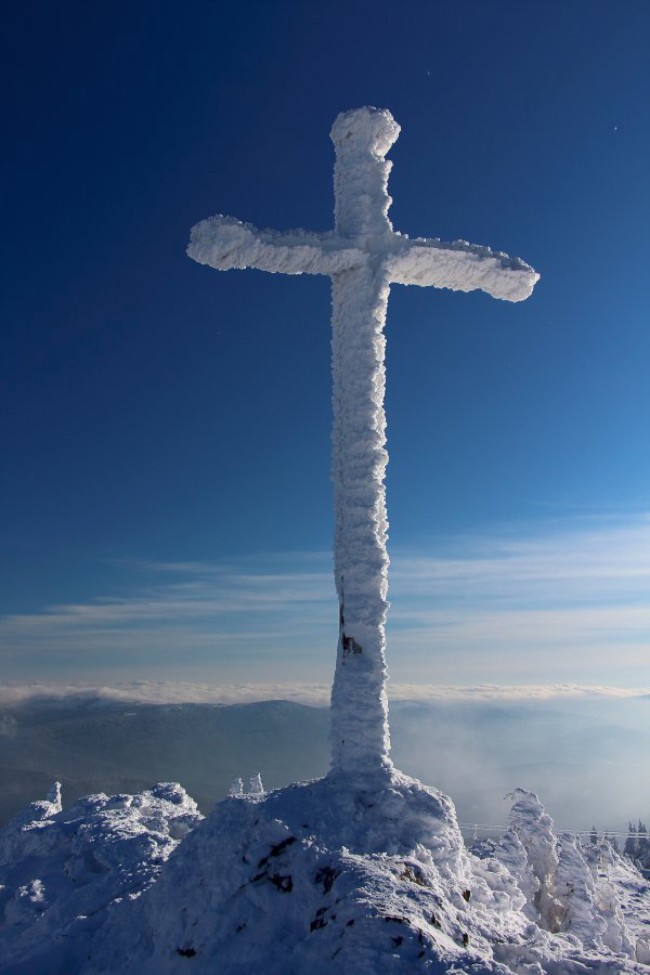 Skialpinisticky výstup na Velký Javor (Großer Arber), Šumava, Bavorsko, Německo