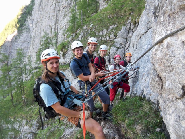 Seewand klettersteig, horní část, Rakousko, Solná komora, Dachstein, Alpy
