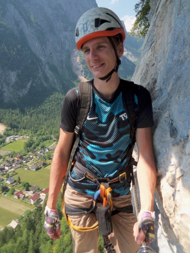 Výstup Echernwand klettersteig, Hallstat, Rakousko, Solná komora, Dachstein, Alpy
