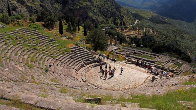 Antické divadlo, stadion, Delfy, Střední Řecko