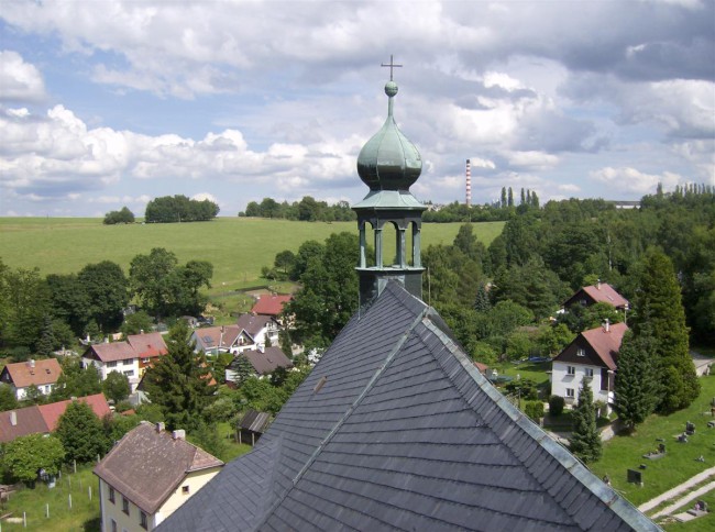 Město Horní Slavkov, pozdně gotický kostel svatého Jiří, Slavkovský les, Doupovské hory